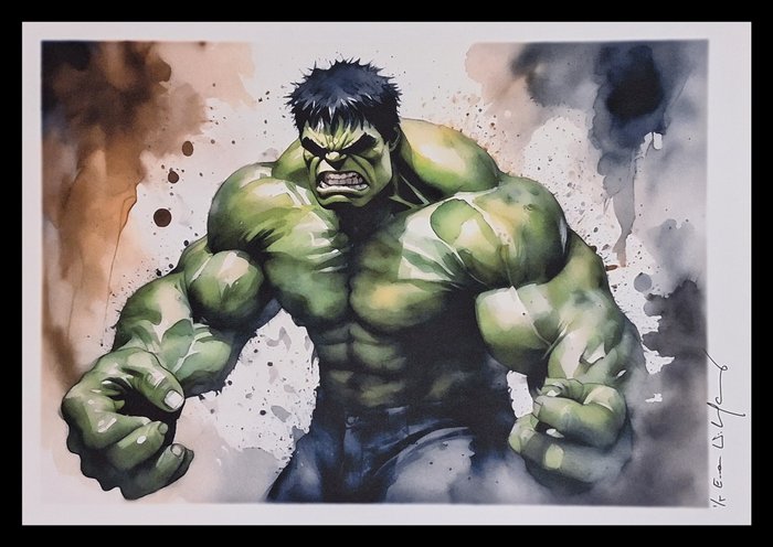 Hulk - watercolor edition by Emma Wildfang - Large size