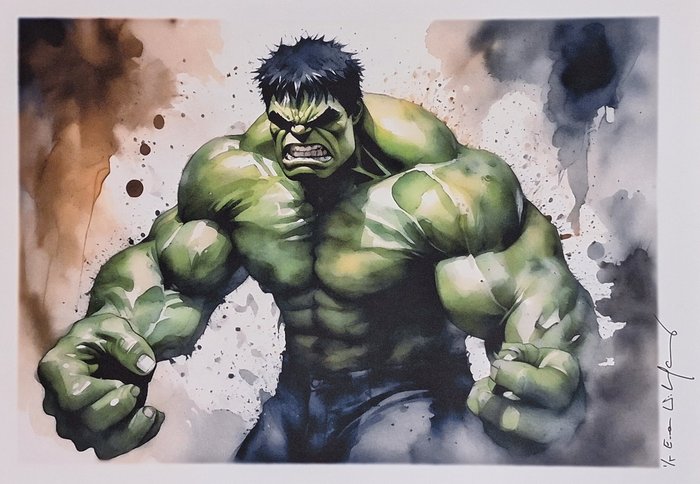 Hulk - watercolor edition by Emma Wildfang - Large size