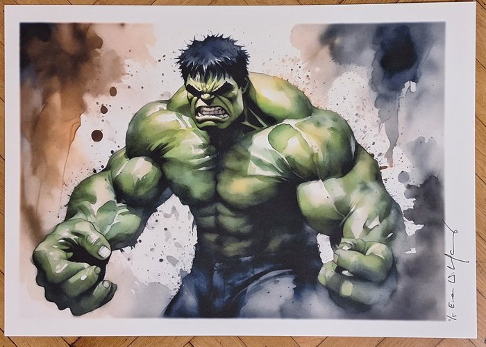 Hulk - watercolor edition by Emma Wildfang - Large size