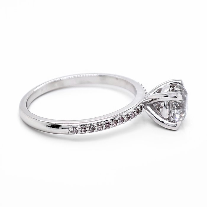 Ingen mindstepris - Ring - 14 karat Hvidguld -  1.12ct. tw. Diamant (Natur) - Diamant