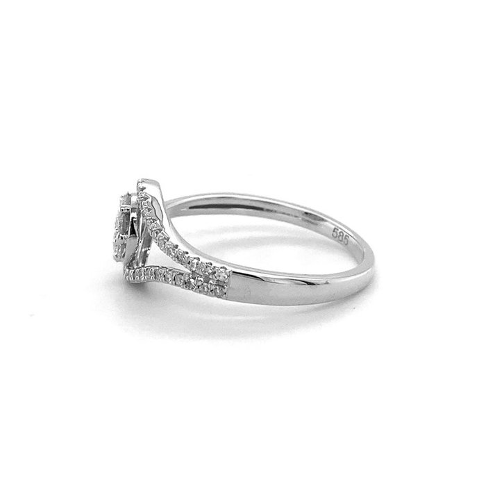 Ingen mindstepris - Ring - 14 karat Hvidguld -  0.28ct. tw. Diamant (Natur)