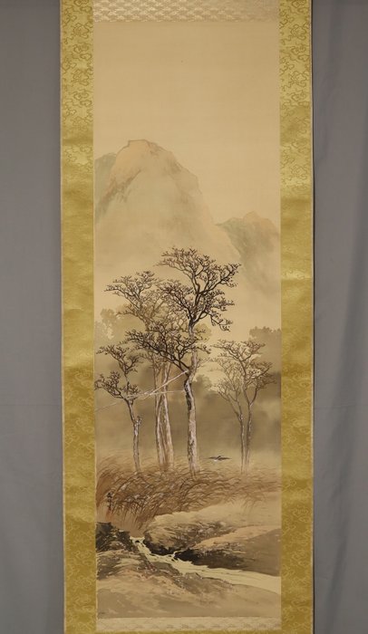 Autumn scenery and a bird - With signature 'Bunpo' 文邦 - Bunpo(?-?) - Japan  (Ingen mindstepris)