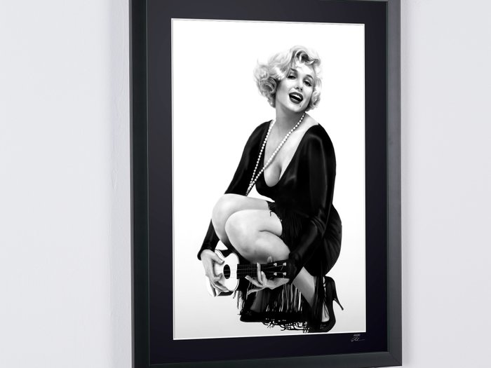 Marilyn Monroe - Some Like it Hot, 1958 - Fine Art Photography - Luxury Wooden Framed 70X50 cm - Limited Edition Nr 01 of 30 - Serial ID 30228 - Original Certificate (COA), Hologram Logo Editor and QR Code - 100% New items.