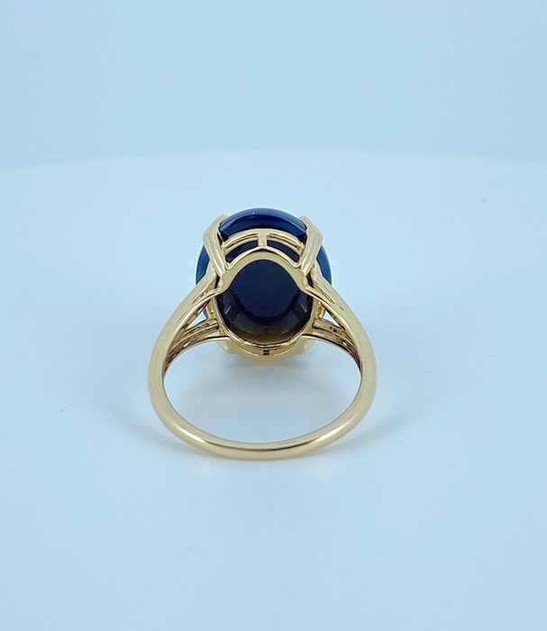 Ingen mindstepris - Ring - 14 karat Gulguld Opal - Sort Opal