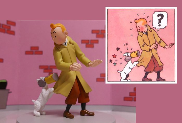 Tintin - Scène cube Moulinsart – Le Crabe aux Pinces d'Or  - Tintin et la boite de Crabe - 2009