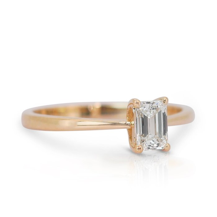 Ring - 18 kraat Gulguld -  0.90ct. tw. Diamant (Natur)