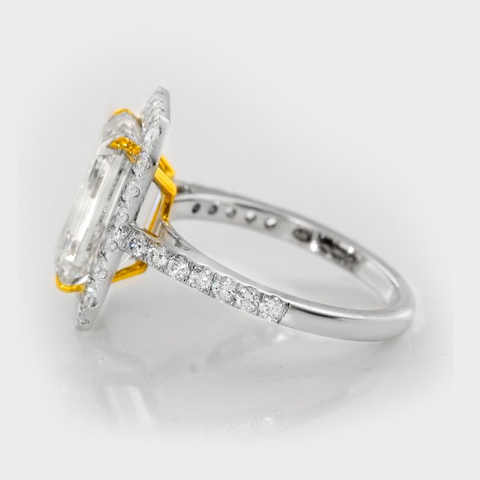 Ring - 14 karat Gulguld, Hvidguld -  5.79ct. tw. Diamant (Laboratoriedyrket) - Diamant - IGI