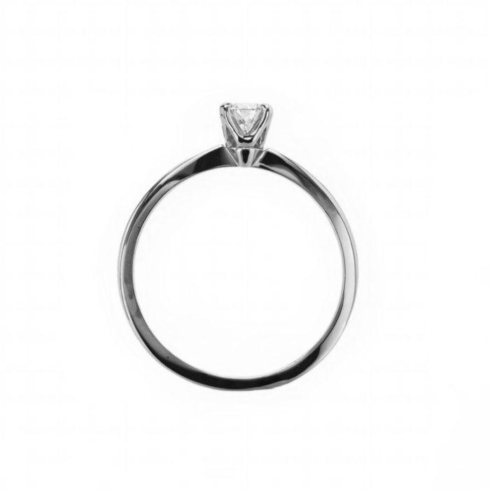 Forlovelsesring - 14 karat Hvidguld -  027ct tw Diamant (Natur)