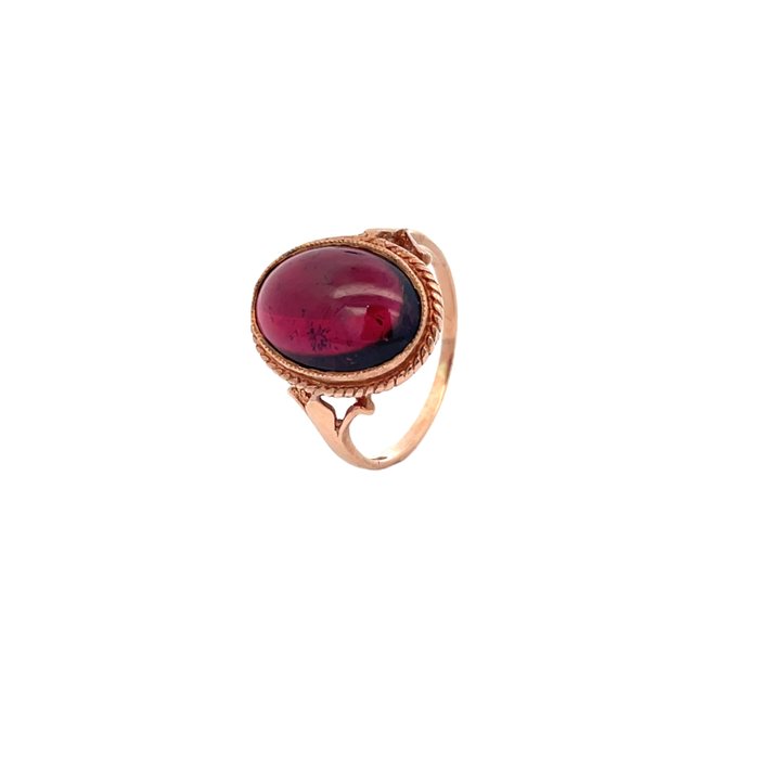 Ingen mindstepris - Ring - 9 kt. Rosaguld -  3.89ct. tw. Granat - Guldsmedearbejde ca. 1900