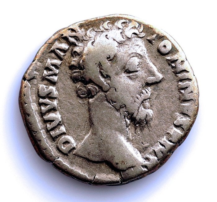 Romarriket. Marcus Aurelius (AD 161-180). Denarius Roma, 180 d.C. CONSECRATIO