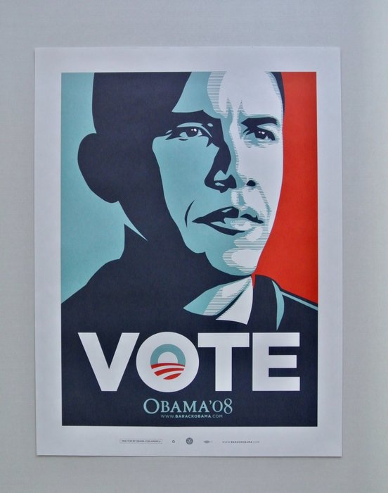 Shepard Fairey (OBEY) (1970) - Obama Vote Campaign Poster