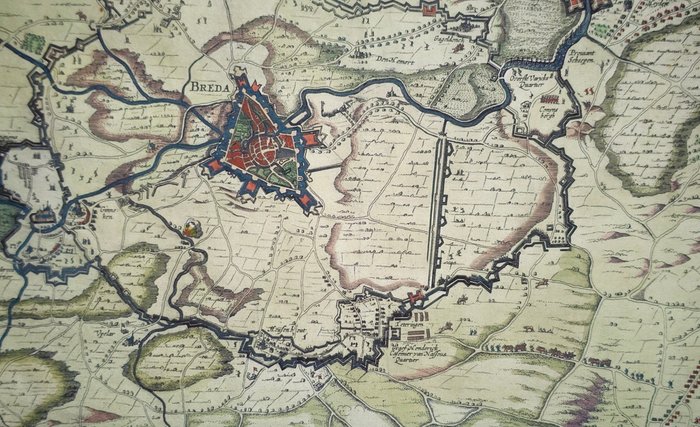 Holland - Breda; I Commelin / J Janssonius - Belegering der stadt Breda (...) - 1651