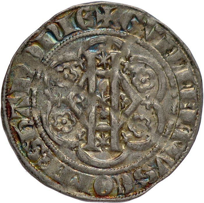 Hainaut Amt William I of Avesnes Obole Blanche or Penan (1/3 Gros) Valenciennes Mint - nd (1326-1329)