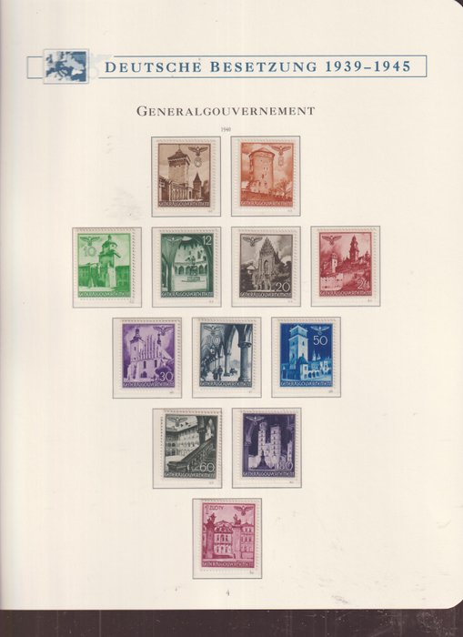 Generalgouvernement 1939/1945 - Mængder, inklusive service og Z-problemer. - Michel: 1/125,D1/36,Z1/4