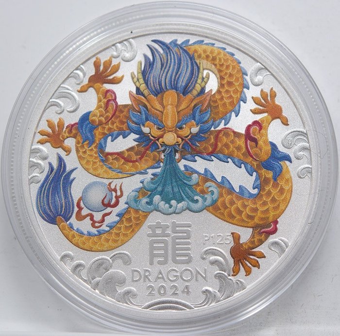 Australien. 1 Dollar 2024 Year of the Dragon, 1 Oz (.999)  (Ingen mindstepris)