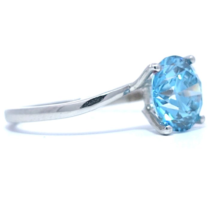 Ring Platin -  220ct tw Blå Diamant (Laboratoriedyrket diamant i fancy farver) - Fancy Vivid Blue VS1