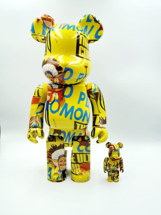 Medicom  x Andy Warhol  Jean Michel Basquiat (after) - Be@rbrick Plug Pulled on Coma Mom 400% 100% Bearbrick  2022