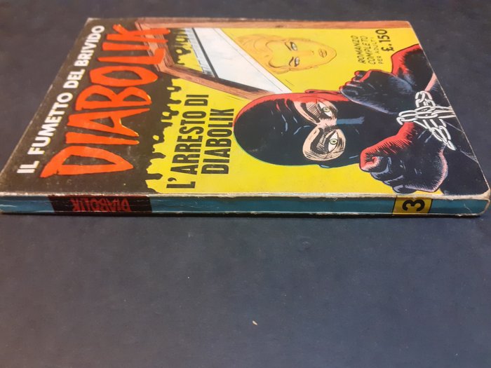 Diabolik n. 3 - Prima serie Sodip ristampa opaca  :  L' Arresto di Diabolik - 1 Comic - Genoptryk - 1964