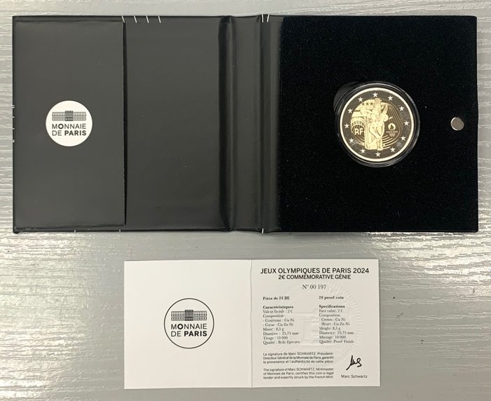 Frankrig. 2 Euro 2022 "Olympic Games Paris 2024" Proof  (Ingen mindstepris)