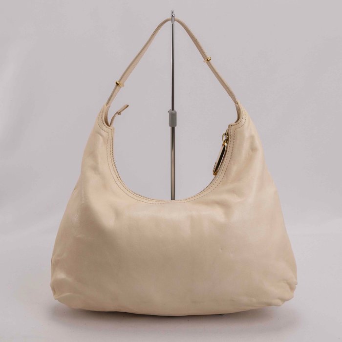 Fendi - Fendi Cream Lambskin Leather Hobo bag - Håndtaske