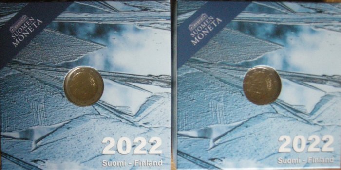 Finland. 2 Euro 2022 "Erasmus" (2 stuks) Proof  (Ingen mindstepris)