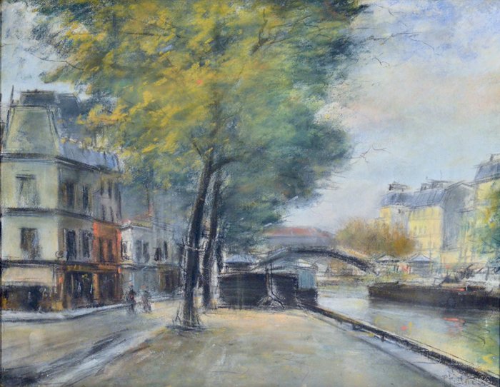 Pierre Jacques Pelletier (1869-1931) - Le canal Saint-Martin à Paris