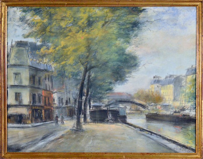 Pierre Jacques Pelletier (1869-1931) - Le canal Saint-Martin à Paris