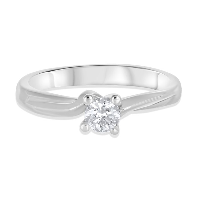 Ring - 18 kraat Hvidguld -  0.35ct. tw. Diamant (Natur)