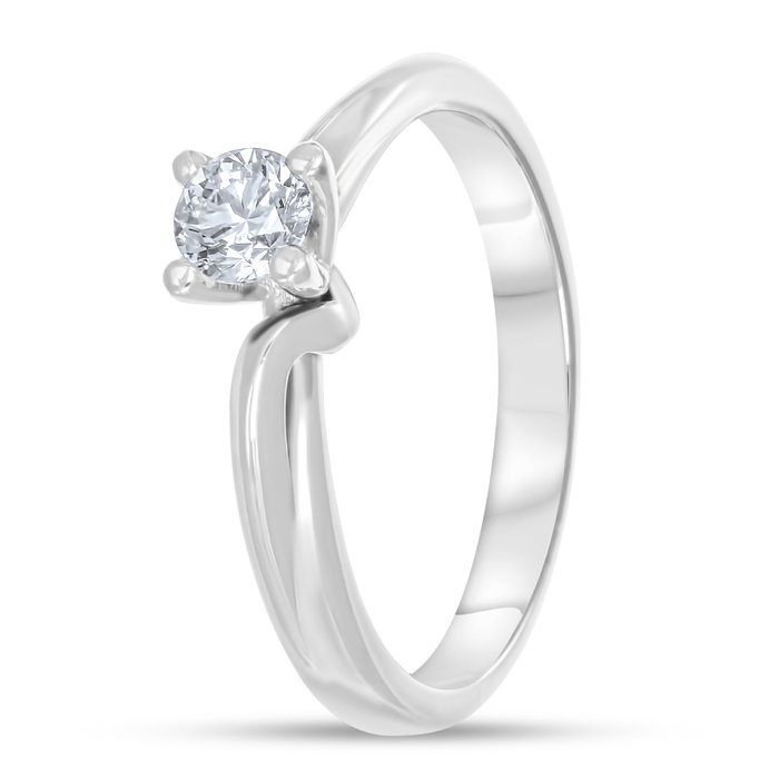 Ring - 18 kraat Hvidguld -  0.35ct. tw. Diamant (Natur)