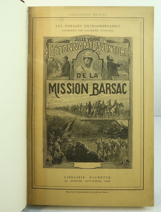 Jules Verne / G. Roux - L'Étonnante Aventure de la mission Barsac [1ère couverture conservée] - 1919