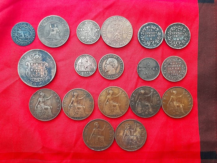 Verden Lote 18 monedas de Bronce y Cobre 1796 - 1945  (Ingen mindstepris)