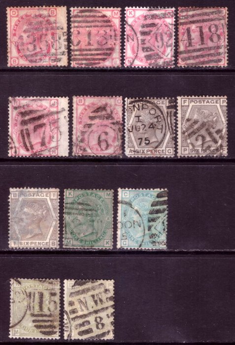 Storbritannien 1873/1877 - sæt - Stanley Gibbons