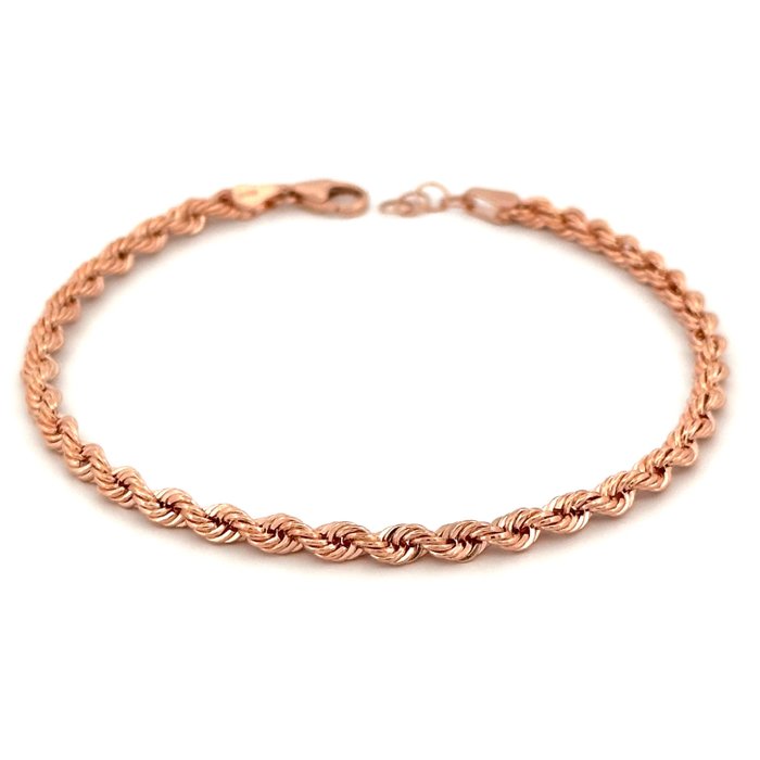 Handmade - Armbånd - pink gold rope chain 3,1 grams - 18 kraat Rosaguld