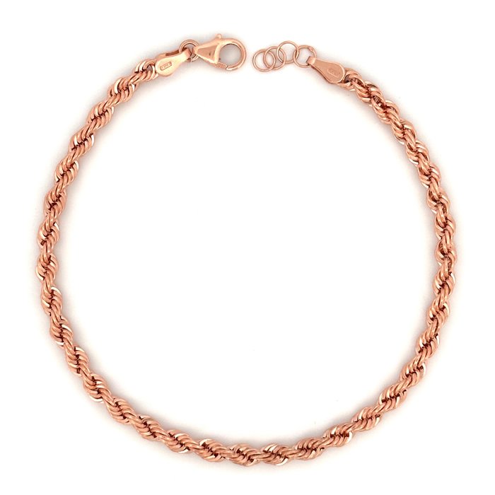 Handmade - Armbånd - pink gold rope chain 3,1 grams - 18 kraat Rosaguld