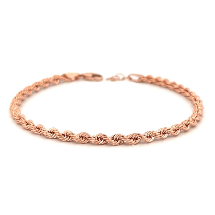 Handmade - Armbånd - pink gold rope chain 3,1 grams - 18 kraat Rosaguld