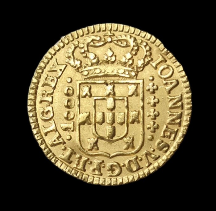 Portugal D João V (1706-1750) Quartinho (1200 Reis) 1745 - Coroa de 4 Arcos