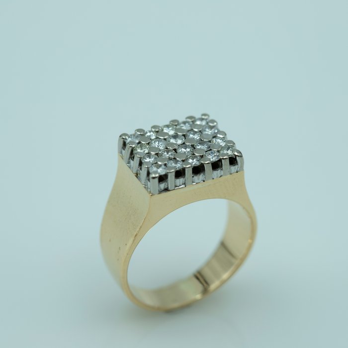 Ring - 18 kraat Gulguld Diamant (Natur)