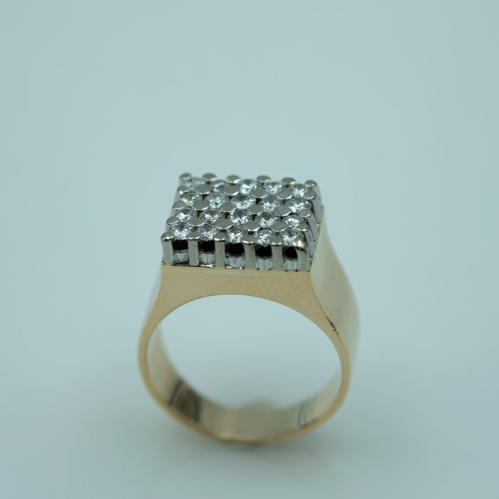 Ring - 18 kraat Gulguld Diamant (Natur)