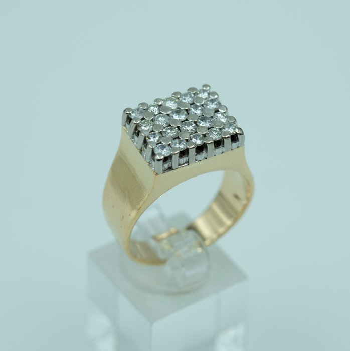 Ring - 18 kraat Gulguld Diamant (Natur)