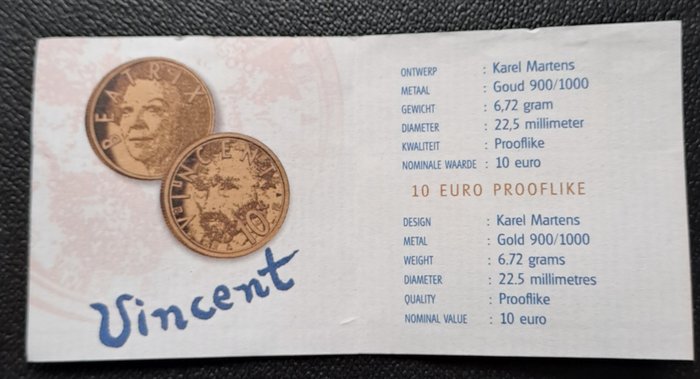 Holland. 10 Euro 2003 "Vincent Van Gogh" Proof