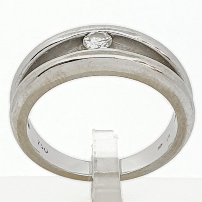 Ring - 18 kraat Gulguld -  0.12ct. tw. Diamant (Natur)