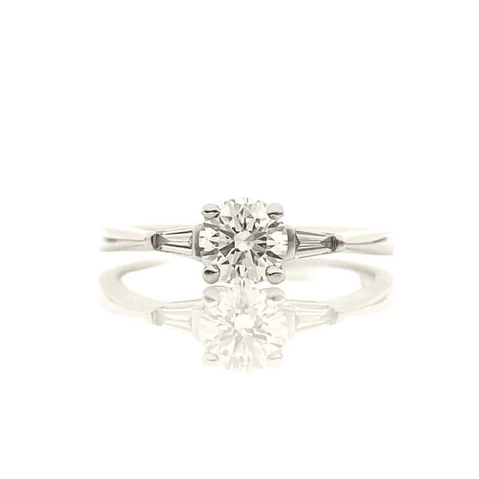 Ring - 18 kraat Hvidguld -  0.59ct. tw. Diamant (Natur) - Solitaire diamantring