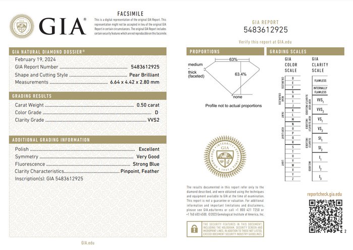 2 pcs Diamant  (Natur)  - 100 ct - Pære - D (farveløs) - IF VVS2 - Gemological Institute of America (GIA)