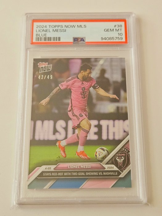 2024 Topps Now MLS Lionel Messi #38 Blue /49 PSA 10 - 1 Graded card