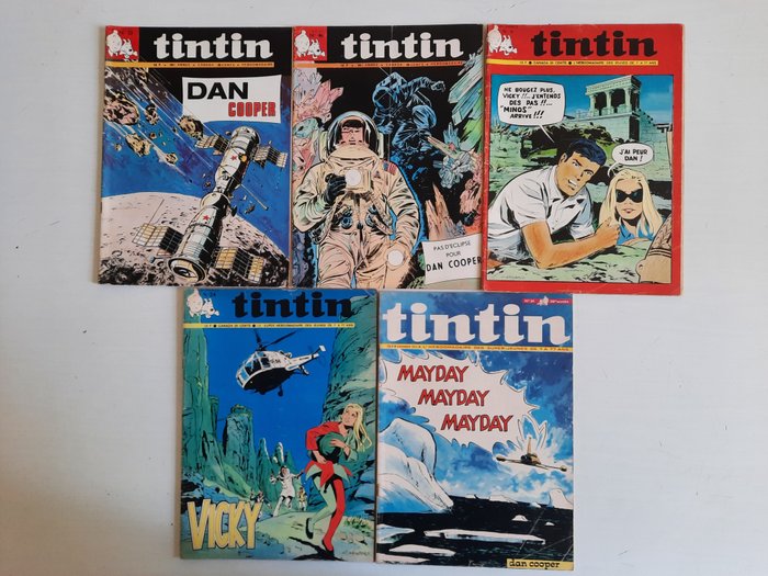 Tintin (magazine) - 37 Udgaver med omslag af Albert Weinberg - Første belgiske udgave - 1952/1971