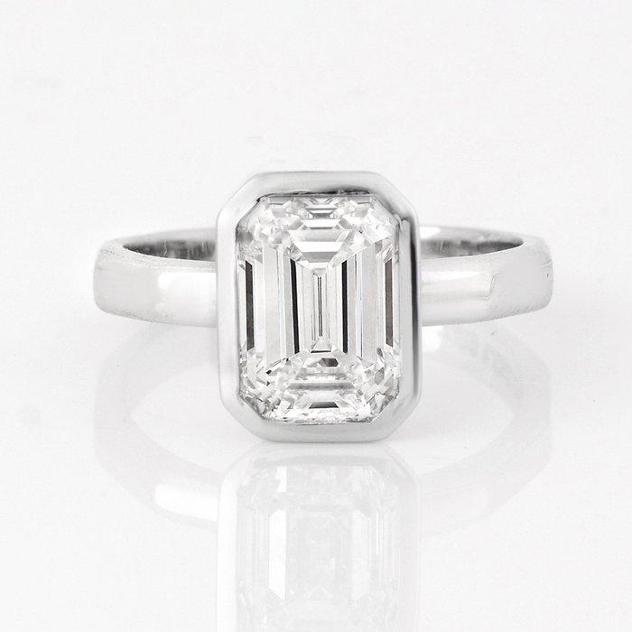 Ingen mindstepris - Ring - 18 kraat Hvidguld -  3.01ct. tw. Diamant (Laboratoriedyrket) - IGI 3.01 Ct F VVS2