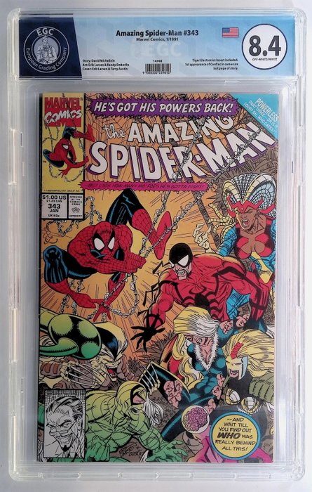 Amazing Spider-Man #343 - EGC graded 8.4 - 1 Graded comic - 1991