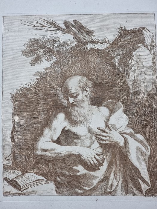 Francesco Bartolozzi (1727-1815)  - Giovanni Francesco Barbieri  il Guercino (1591-1666) - Volume I tavola 35 - St Jerome