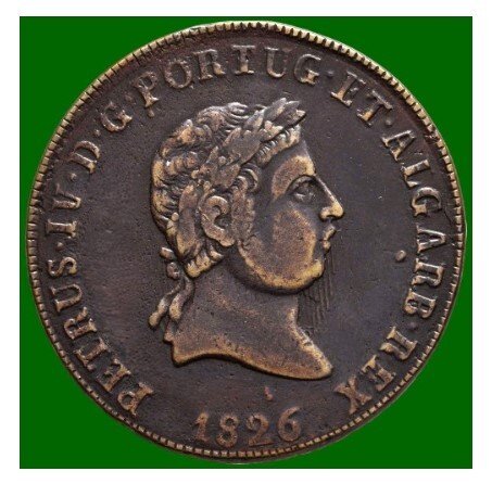 Portugal. D. Pedro IV (1826-1828). Pataco (40 Reis) - 1826 - Data sem Pontos -R/ sem Ponto no Final da Legenda - Muito Rara