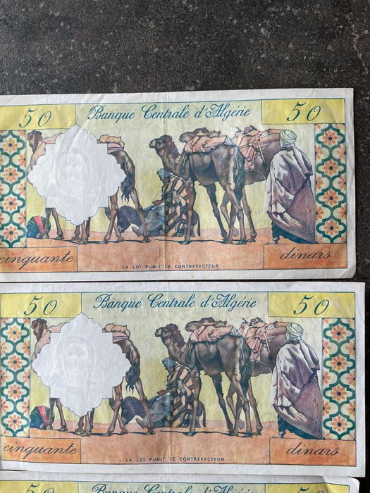 Algeriet - 3 x 50 Dinars - 1964 - Pick 124